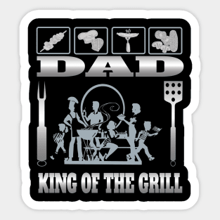 Dad King of the Grill Gifts Father's Day Present for Daddy Sticker